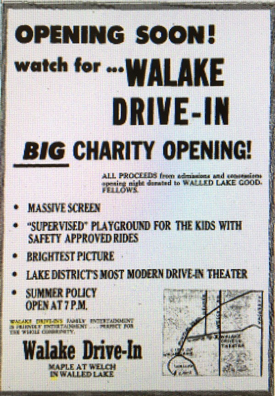 Walake Drive-In Theatre - Old Ad
